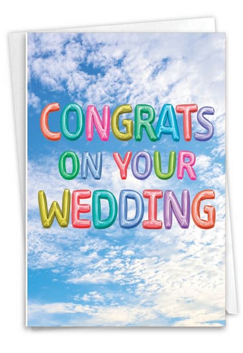 Inflated Messages Funny Wedding Congratulations Greeting Card