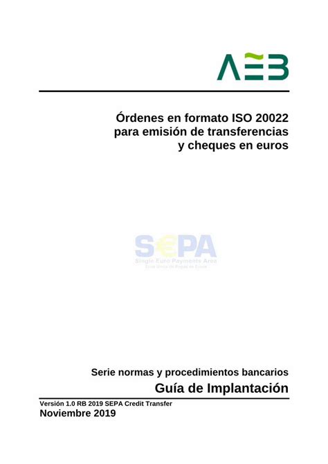 PDF Órdenes en formato ISO 20022 para emisión de 1 INTRODUCCIÓN