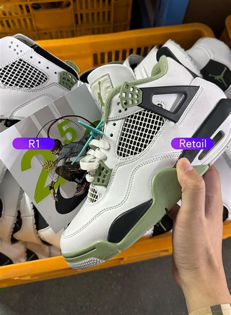 Jordan 4 Oil Green R1 Batch ￥400 259soles Rtheworldofrepsneakers