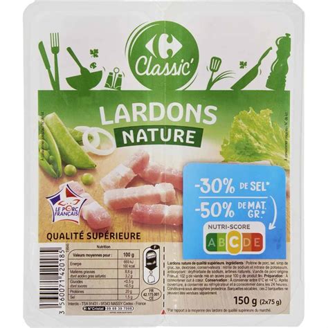 Rappel Consommateur Détail Lardons nature 30 de sel et 50 de Mat