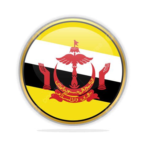 Button Flag Design Template Brunei Vector Flag Vector Flag Button