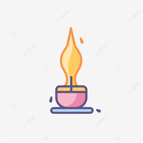 Vector Icon Of A Burning Candle A Lineal Icon Depicting Melted Candle