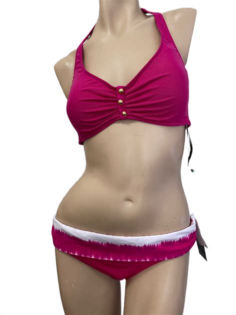 Nwt Ralph Lauren 2pc Bikini Swimsuit 12 Rose Halter W Rose Bottom Ebay