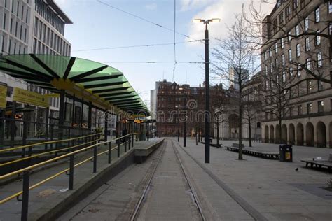 Tram Stop St Peter`s Square at Manchester England the Netherlands 8-12-2019 Editorial ...