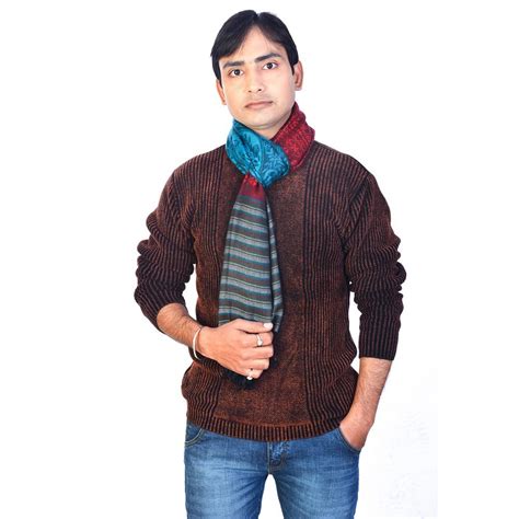 Blue And Red Kashmiri Design Men Silk Stole At Rs 445 In Jaipur ID