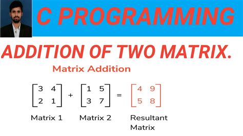 Addition Of Two Matrix C Program To Add Two Matrix Addition Of Matrix In C C