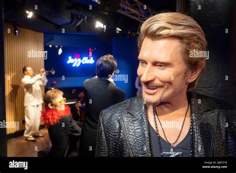 France, Paris, Grevin museum, wax museum, Johnny Hallyday Stock Photo - Alamy