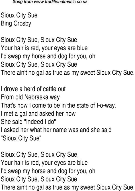 Top Songs 1946 Music Charts Lyrics For Sioux City Sioux