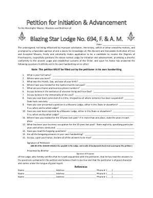 Fillable Online Petition For Initiation Advancement Fax Email Print