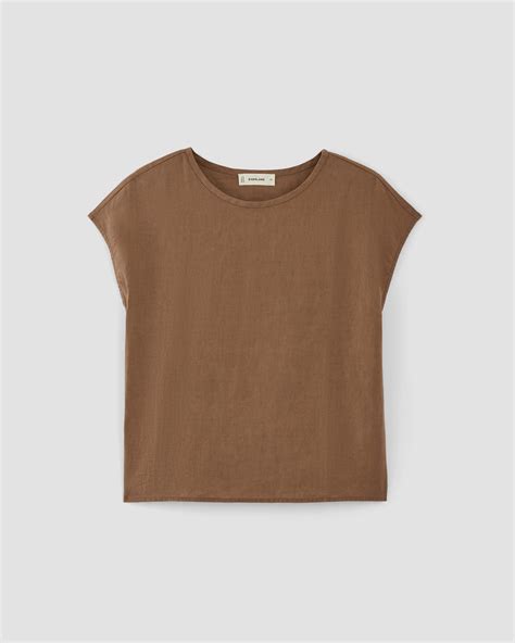 The Muscle Top In Linen Carob Brown Everlane