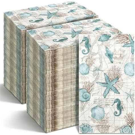 Amazon Gift Boutique Starfish And Seashells Luncheon Napkins