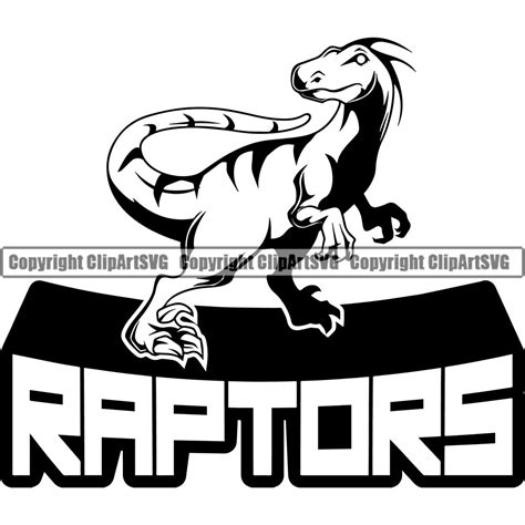 Raptor Dinosaur Clipart Black