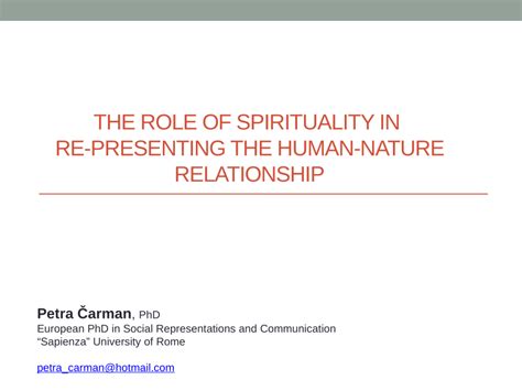 Pdf The Role Of Spirituality In Re Presenting The Human Nature