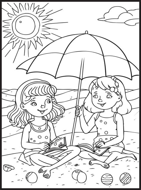 Dibujos De Verano Para Colorear Para Niños 23156395 Vector En Vecteezy