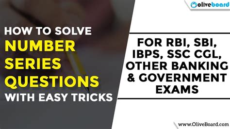 Sbi Rbi Ibps Ssc Cgl Exams How To Solve Number Series Questions