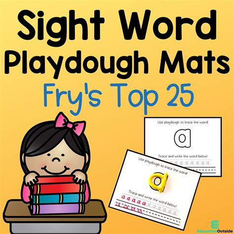 Sight Word Playdough Mats Fry S Top 25 Printable Set Sight Words