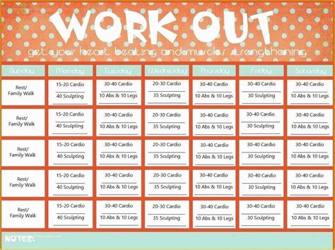 Free Workout Schedule Template Of Blank Printable Workout Calendar