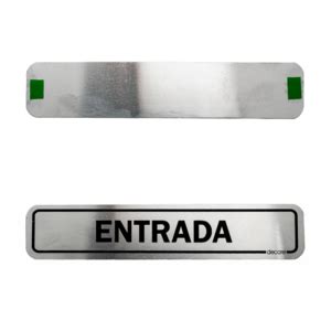 Placa De Sinalização Adesiva Em Alumínio 5 X 25cm Entrada 452 Decore