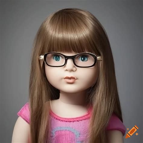 Portrait Of A Girl With Brown Hair And Glasses On Craiyon