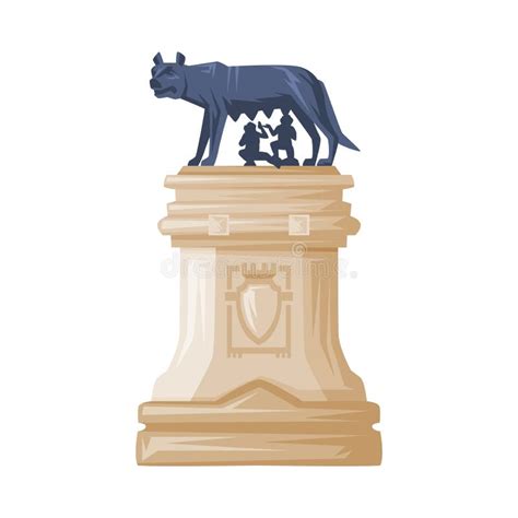 Capitoline Wolf Statue As Romania Traditional Symbol and Object Vector ...