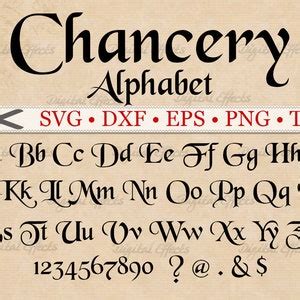 CHANCERY Font, Calligraphy Font, Medieval Font, Monogram Svg, Dxf, Eps ...