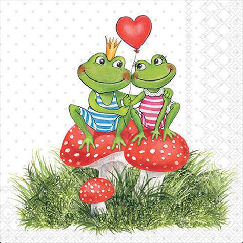 Servietten X Cm Frogs In Love Verliebte Fr Sche