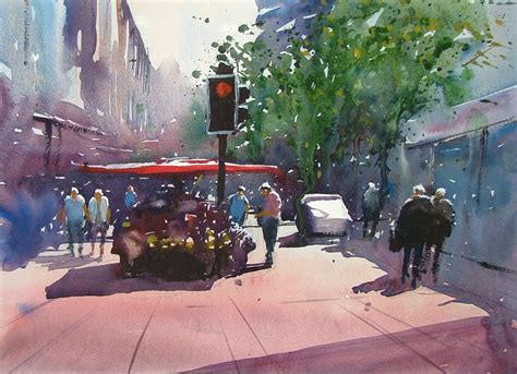 Tim Wilmot Watercolours: Birmingham New Street Shops