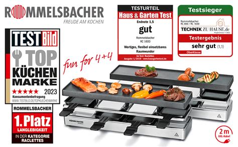 Amazon De ROMMELSBACHER RC 1600 Raclette Grill Fun For 4 4 Tischgrill