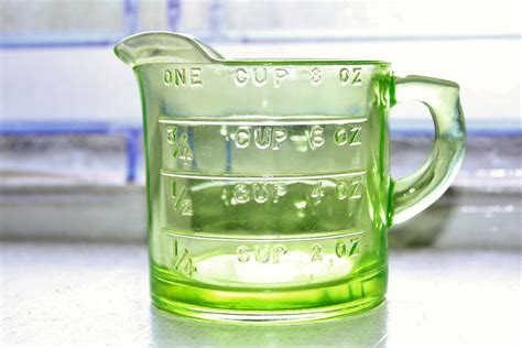 Green Depression Glass 1 Cup Measuring Cup Vintage 1930s