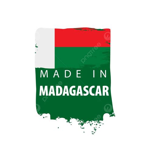 Ilustración Vectorial De La Bandera De Madagascar Sobre Un Fondo Blanco