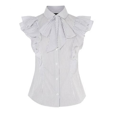 Pussy Bow Frill Shirt Brandalley