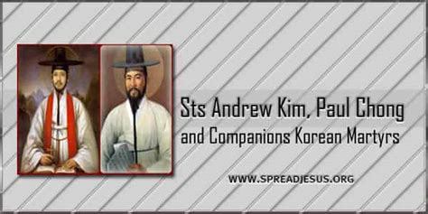 Sts Andrew Kim Paul Chong And Companions Korean Martyrs