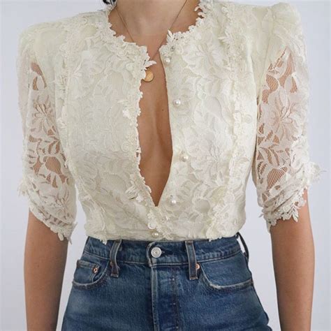 Vintage Cream Lace Blouse Lady L Vintage Co Ladylvintageco