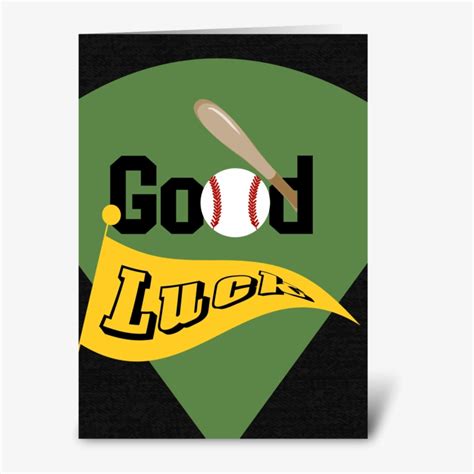 Good Luck Baseball Greeting Card Luck Strikes Good Luck Baseball