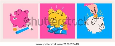 Broken Piggy Bank Vector: Over 2.061 Royalty-Free Licensable Stock ...