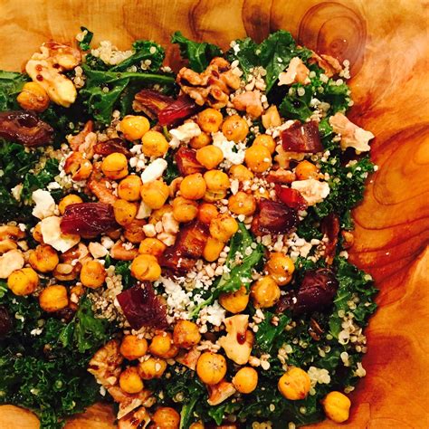 The Wooden Spoon Diaries Kale Salad With Roasted Chickpeas Quinoa