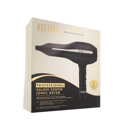 Hot Tools Black Gold Salon 2000W Ionic Dryer Vintage Locks Hair Boutique