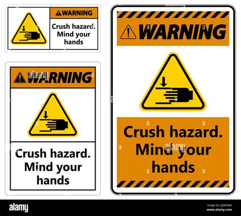 Warning Crush Hazard Mind Your Hands Sign Stock Vector Image Art Alamy