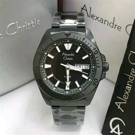 Jual JAM TANGAN PRIA ALEXANDRE CHRISTIE AC COWOK FULL BLACK RANTAI