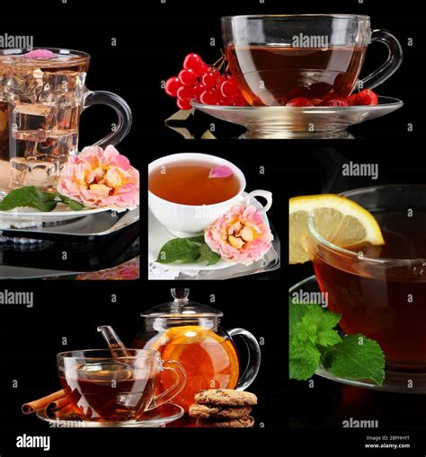 Tasty Tea Collage Stock Photo Alamy