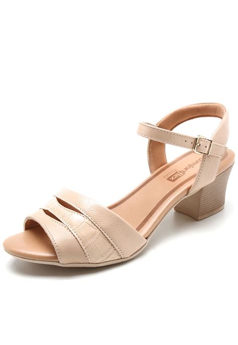 Sandália Comfortflex Croco Nude Compre Agora Dafiti Brasil