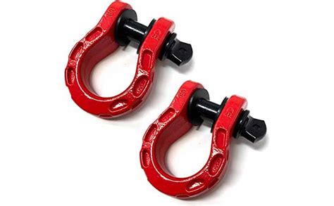 Lfparts 2pcs Set Mega Red D Ring Shackles Powder Coat Heavy