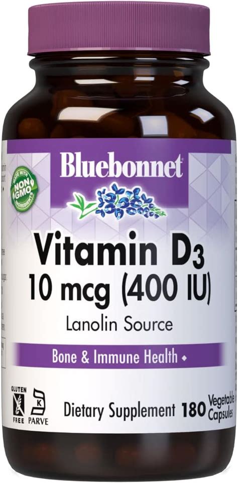 Bluebonnet Nutrition Vitamin D Iu Vegetable Capsule Aids In