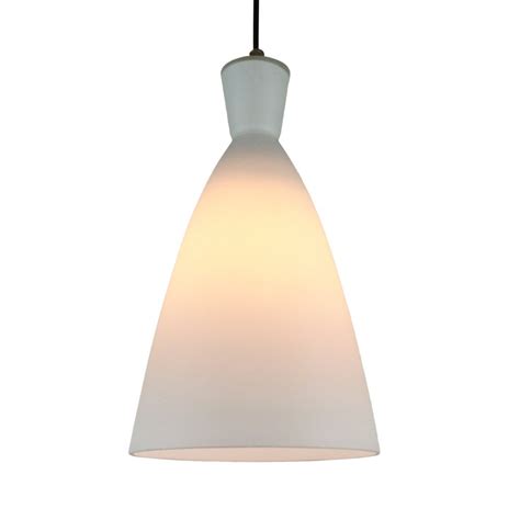 White Opaline Glass Pendant Light By Philips 1960s 1591