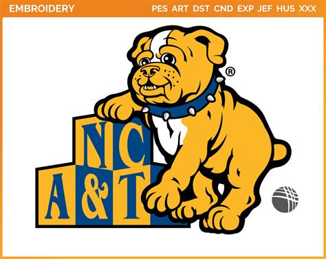 North Carolina A&T Aggies - College Sports Embroidery Logo in 4 sizes ...