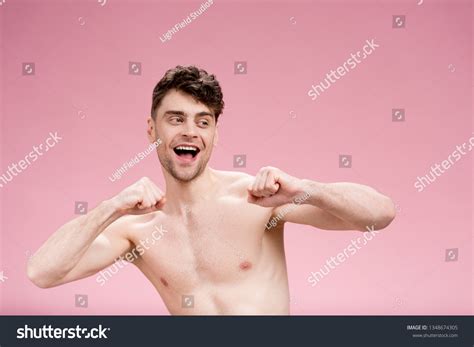 Cheerful Handsome Naked Man Gesturing On Stock Photo Shutterstock