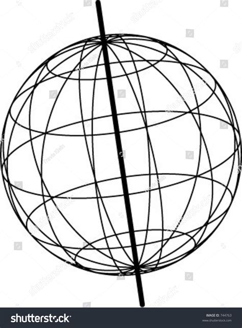 Globe With Axis Stock Vector Illustration 744763 : Shutterstock