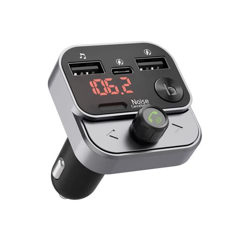 Bluetooth FM Transmitter with USB-C and USB-A Charging Port - Black ...