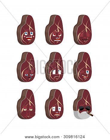 Steak Set Emotion. Vector & Photo (Free Trial) | Bigstock