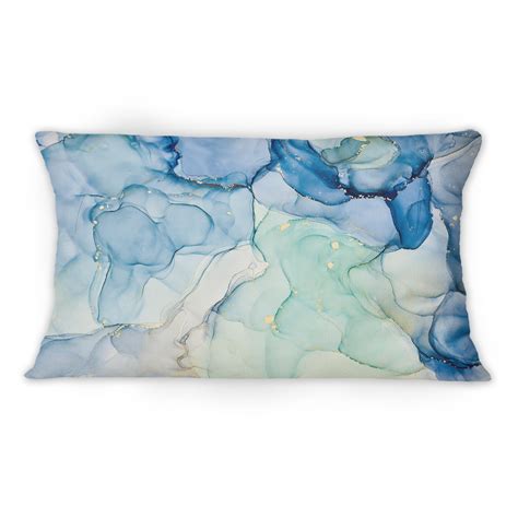 East Urban Home Coussin D Coratif De Luxe Bleu Abstrait Xxv Imprim